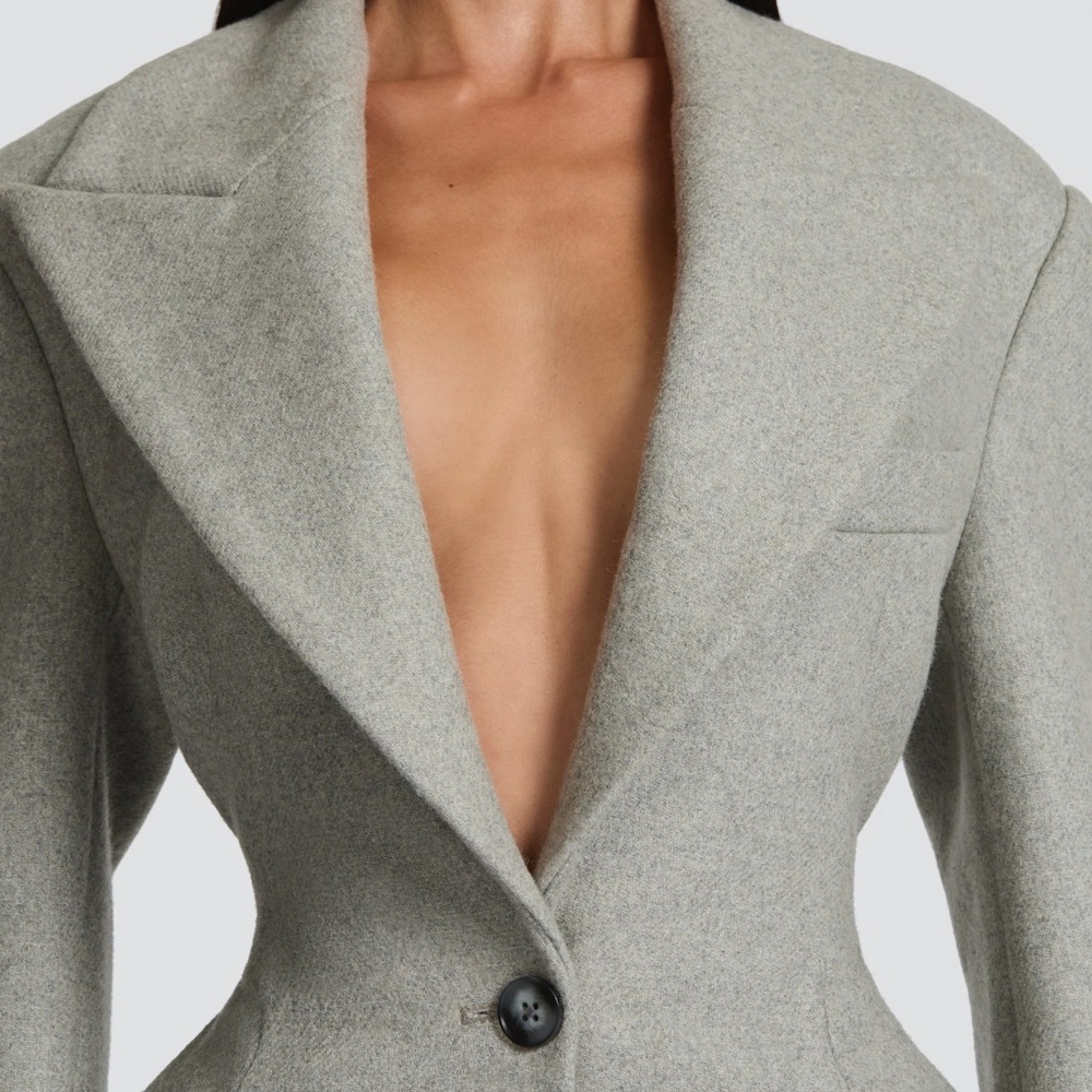 Tailored Long Trench Coat in Light Gray - Picture 4 of 6